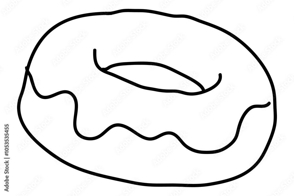 Hand drawn glazed donut design elment Hand drawn glazed donut design elment