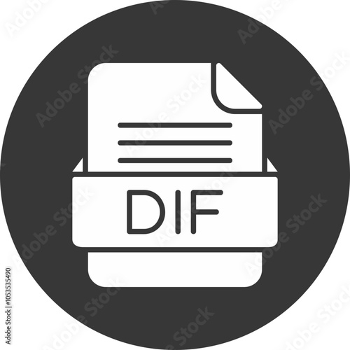 DIF File Format Vector Icon Design