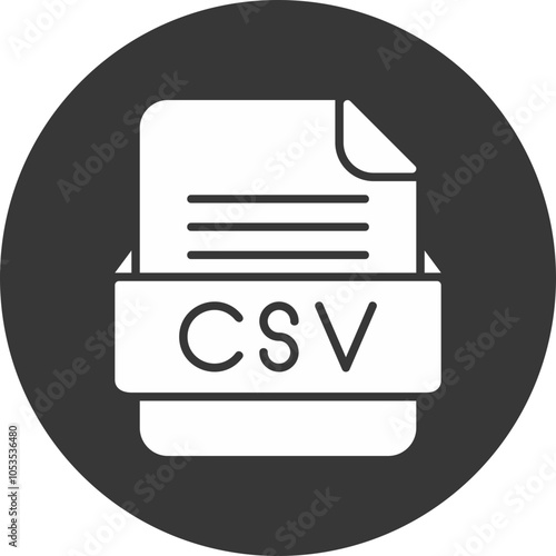 CSV File Format Vector Icon Design