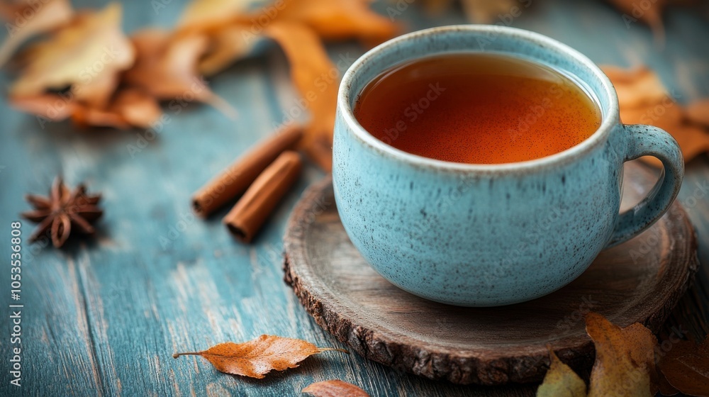 Warm cup of cinnamon spiced tea Warm cup of cinnamon spiced tea