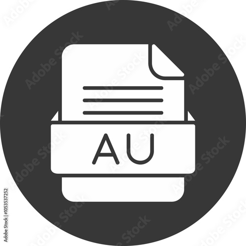 AU File Format Vector Icon Design