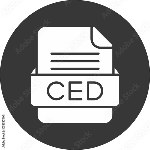 CED File Format Vector Icon Design