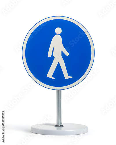 A pedestrian zone sign isolated on white background