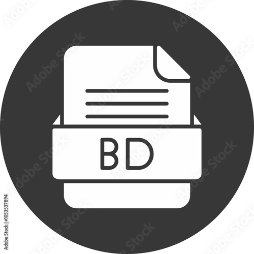 BD File Format Vector Icon Design