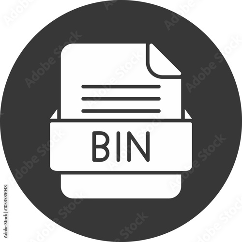 BIN File Format Vector Icon Design