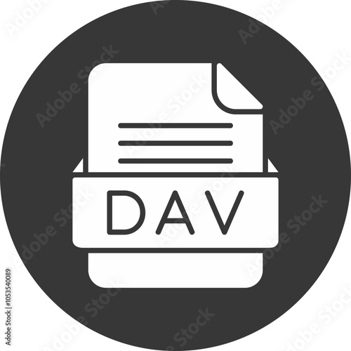 DAV File Format Vector Icon Design