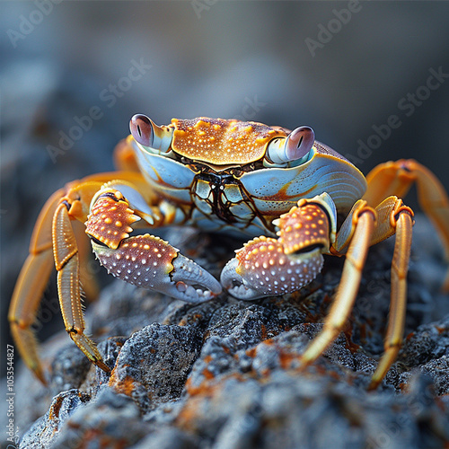 crab on a rock photo