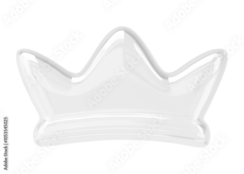 Crown png 3D bubble icon, transparent background photo