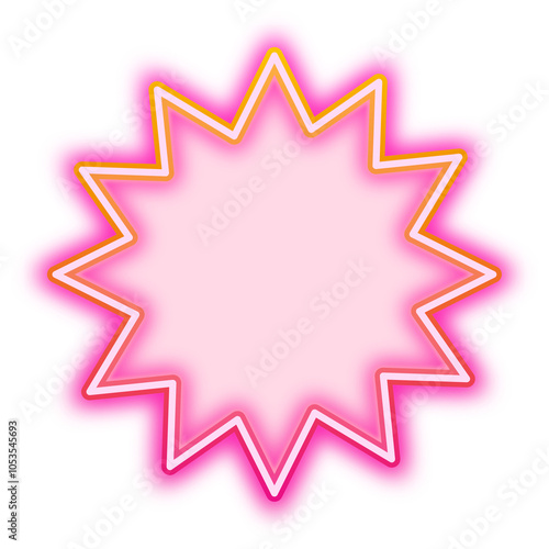 Pink explosion bubble png neon gradient icon, transparent background