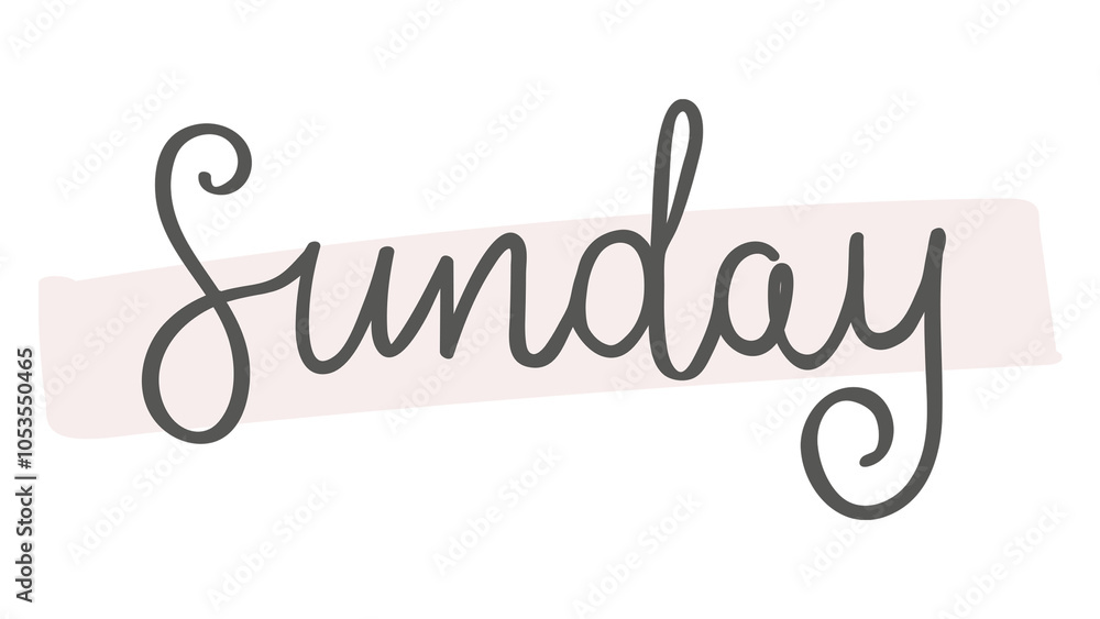 Obraz premium PNG Sunday hand drawn word on transparent background