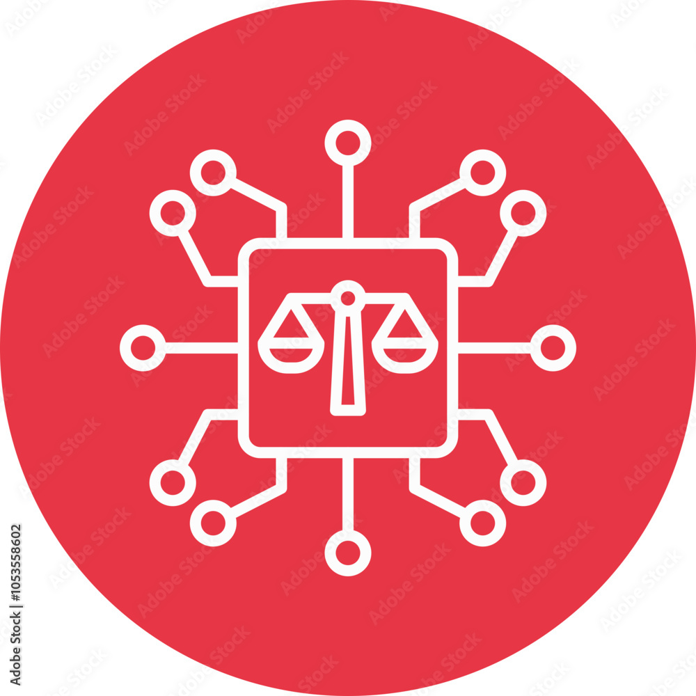 Ethical AI line circle icon Ethical AI line circle icon