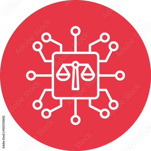 Ethical AI line circle icon