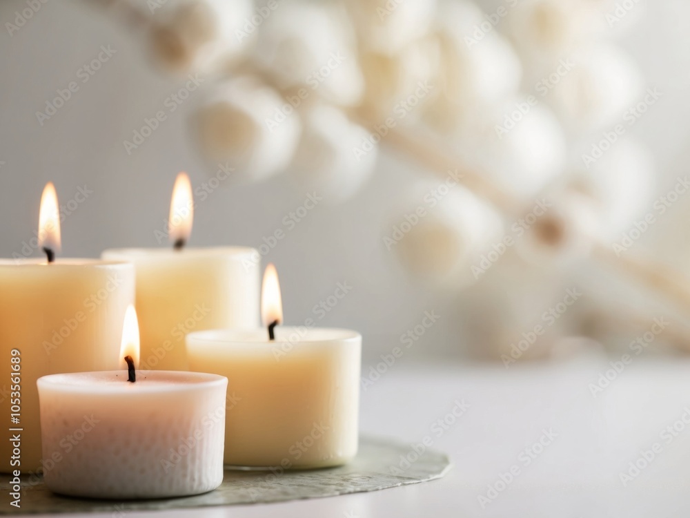 Close up of aromatherapy candles with a blurred background. Close up of aromatherapy candles with a blurred background.