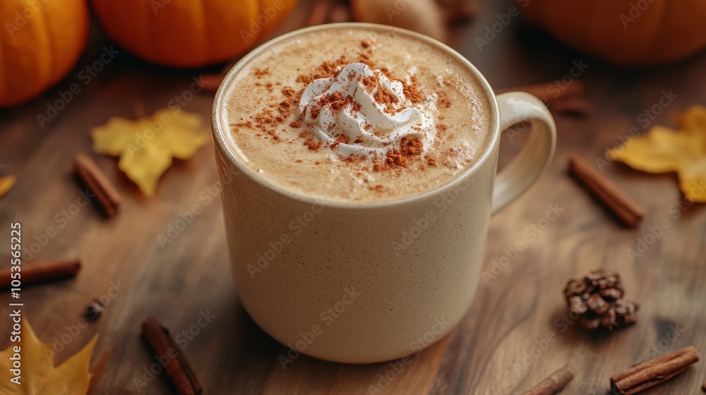 Warm cup of pumpkin chai latte Warm cup of pumpkin chai latte