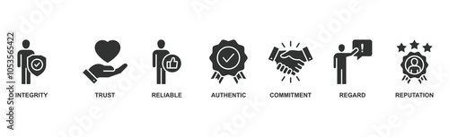 Credibility banner web icon vector illustration concept with icon