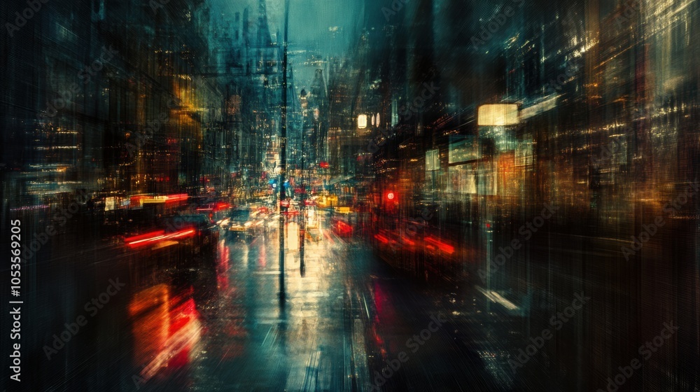 Bokeh lights cityscape night. Generative AI Bokeh lights cityscape night. Generative AI