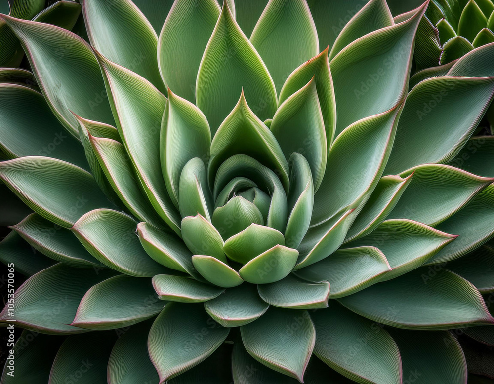 Fototapeta premium Close-Up Depiction of a Succulent Plant with Thick, Fleshy Leaves