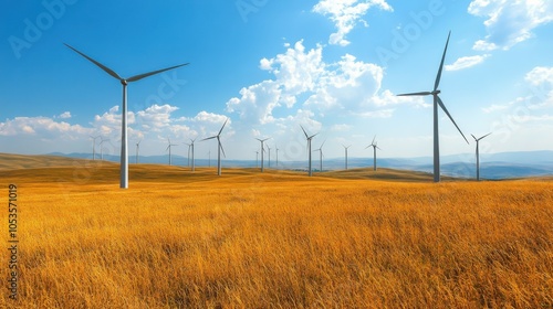 Wind turbines in a high plain.