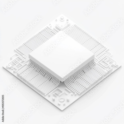 White microchip on isolated background photo