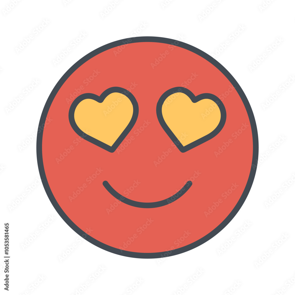 Smiling Face with Hearts Vector Icon Smiling Face with Hearts Vector Icon