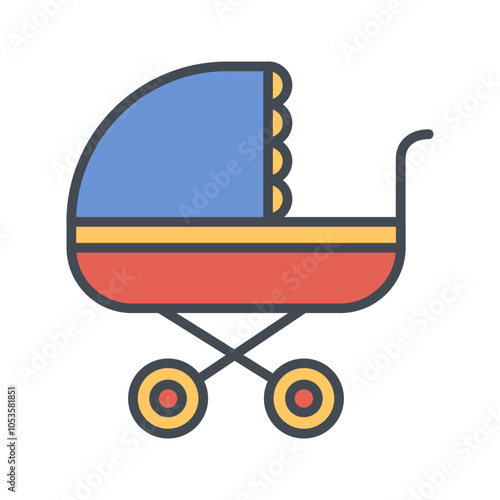 Stroller Time Vector Icon