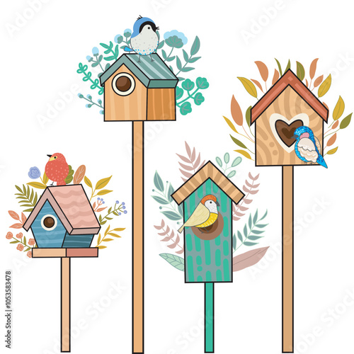 bird house with birds