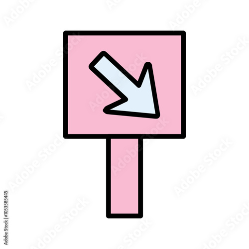 Diagonal Down-Right Arrow Vector Icon