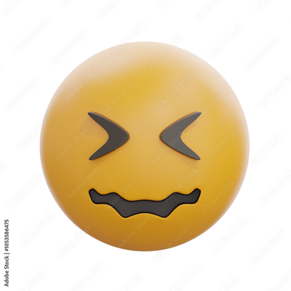 Fototapeta premium 3D Confounded Face Emoji Expression