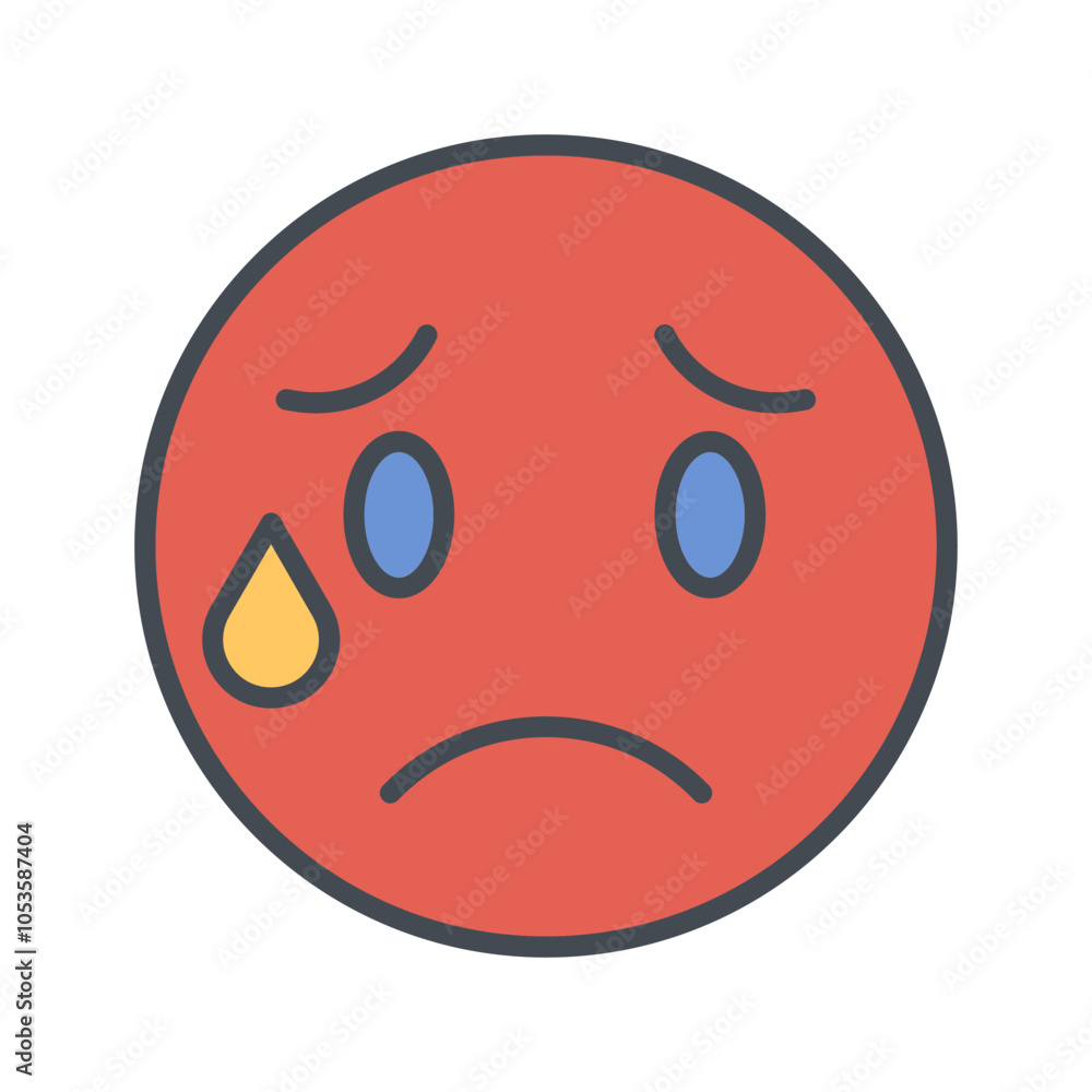 Crying Face Vector Icon Crying Face Vector Icon