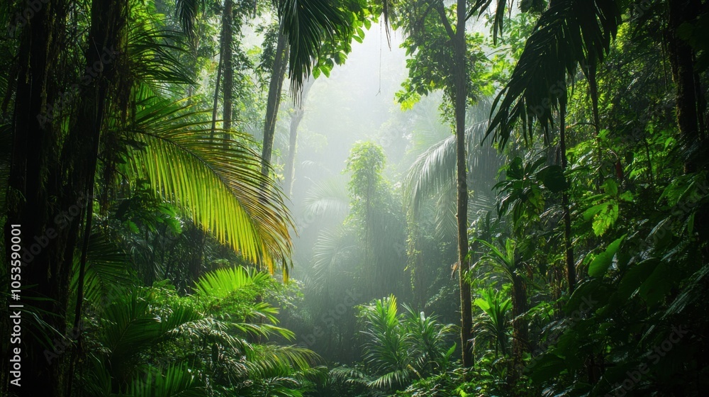 Jungle trees exotic life. Generative AI Jungle trees exotic life. Generative AI