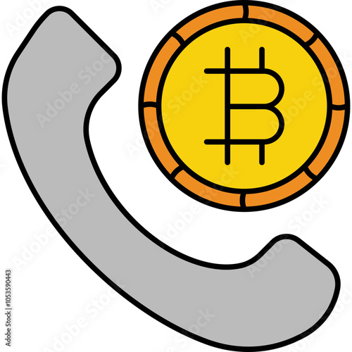 Bitcoin Call vector icon with isolated background 