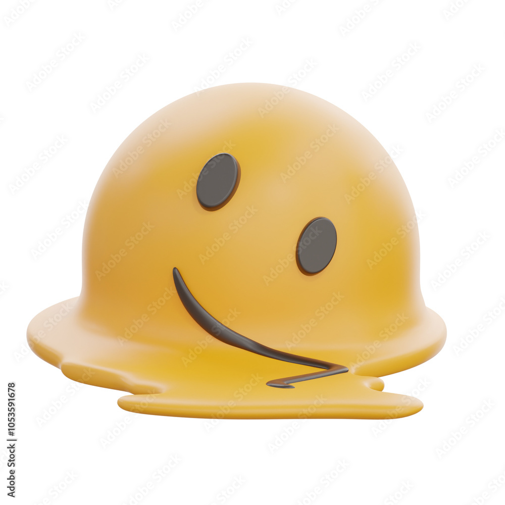 Fototapeta premium 3D Melting Face Emoji Smiley Icon