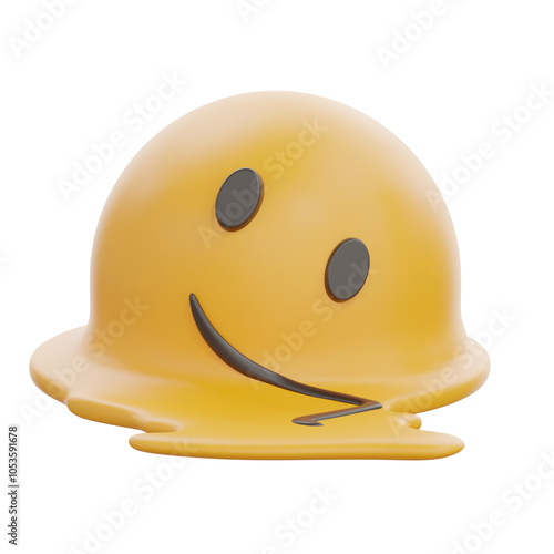 3D Melting Face Emoji Smiley Icon