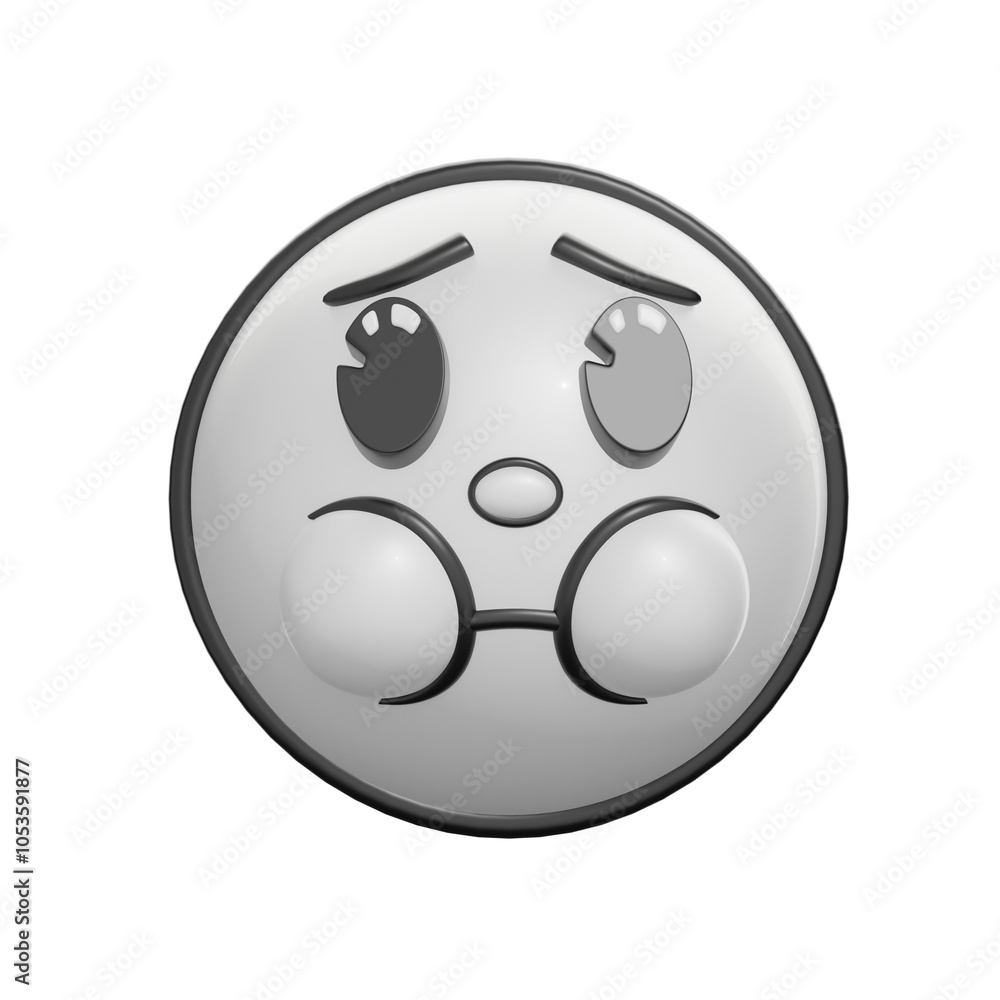 Retro 3D Nauseated Expression Emoticon Face Icon Retro 3D Nauseated Expression Emoticon Face Icon