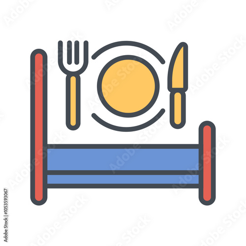 Breakfast in Bed Vector Icon