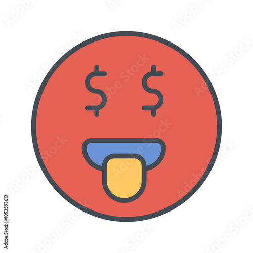 Money-Mouth Face Vector Icon