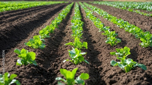 Vibrant spring seedlings emerging from fertile earth, symbolizing growth and renewal in a lush garden setting.