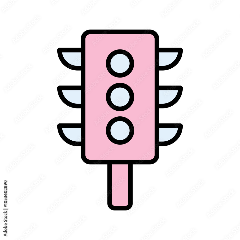 Vertical Traffic Light Vector Icon Vertical Traffic Light Vector Icon