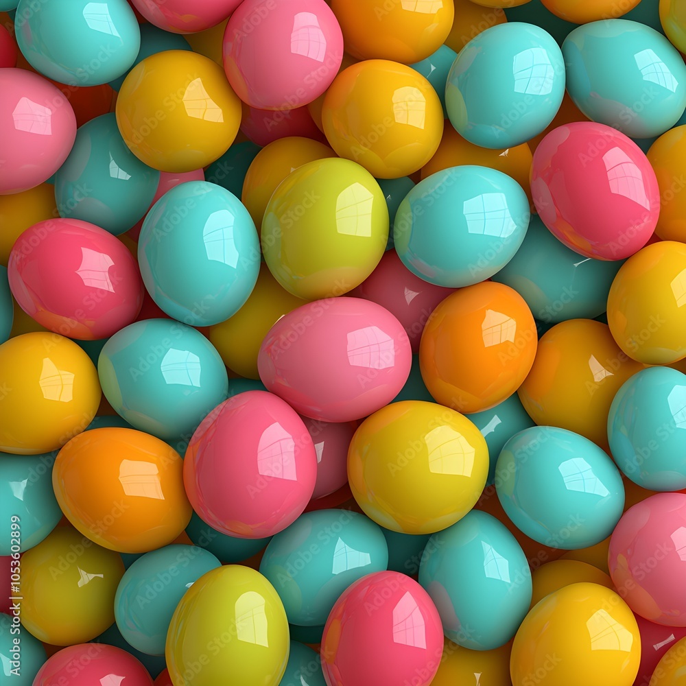 Colorful Easter eggs in vibrant arrangement Colorful Easter eggs in vibrant arrangement