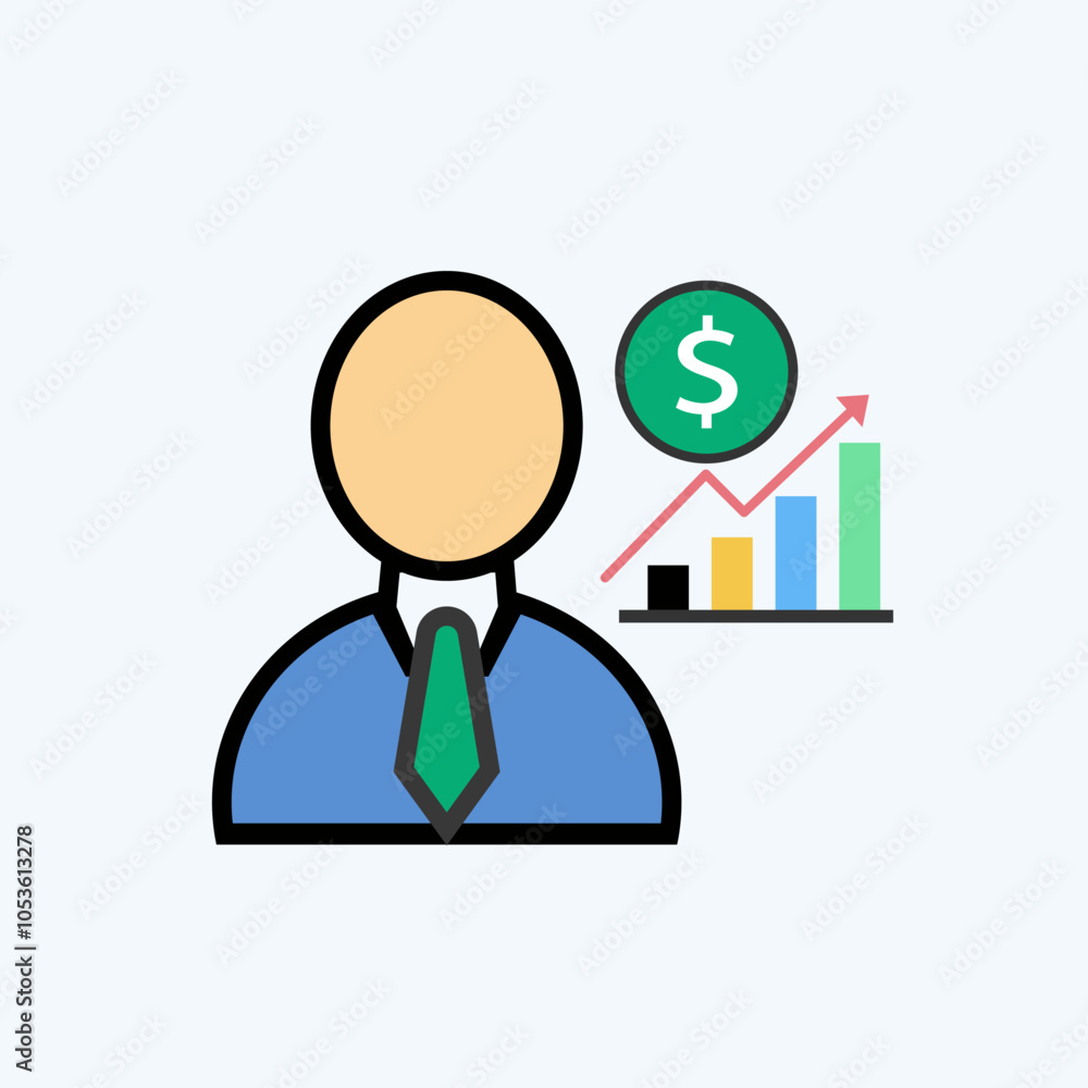 Stock Broker icon vector art image Stock Broker icon vector art image