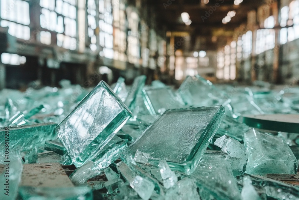 A pile of shattered glass sits on the floor A pile of shattered glass sits on the floor