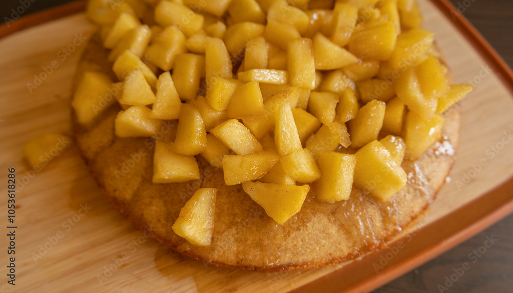 Delicious Homemade Apple Cake - Cozy Fall Baking Recipe Close-Up Delicious Homemade Apple Cake - Cozy Fall Baking Recipe Close-Up