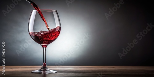 Red wine being elegantly poured into a crystal clear wine glass for a classy event