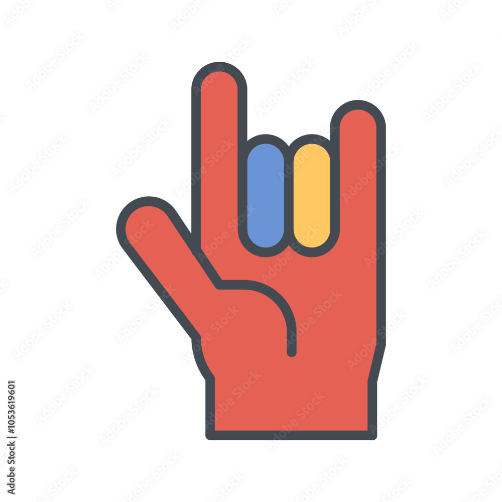 Obraz premium Love You Gesture Vector Icon