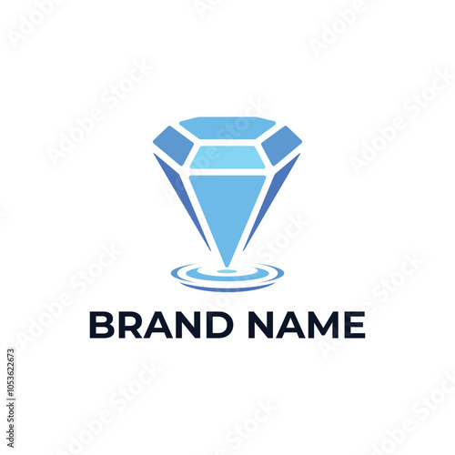 Diamond on Water Logo Illustration