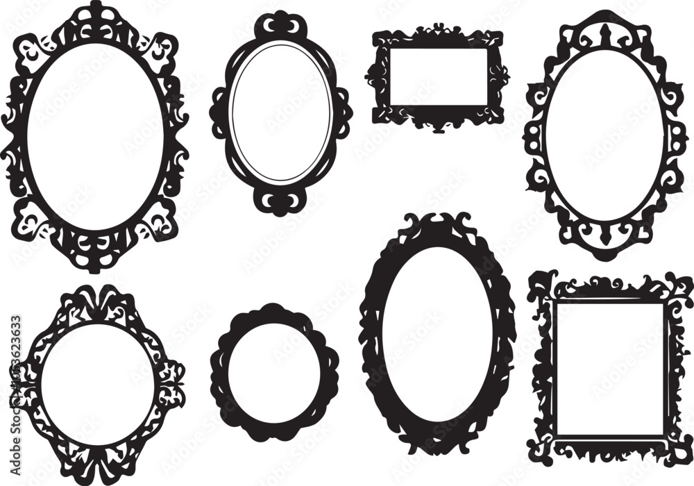 Set frames. Hand drawn vector illustration Set frames. Hand drawn vector illustration