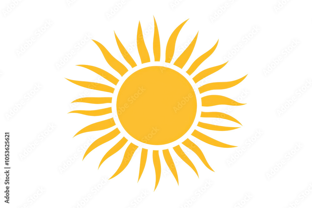 Illustration of a bright yellow sun with artistic rays, symbolizing warmth and energy, perfect for designs and seasonal projects. Illustration of a bright yellow sun with artistic rays, symbolizing warmth and energy, perfect for designs and seasonal projects.