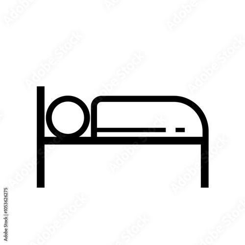bed, hotel, accommodation - vector icon