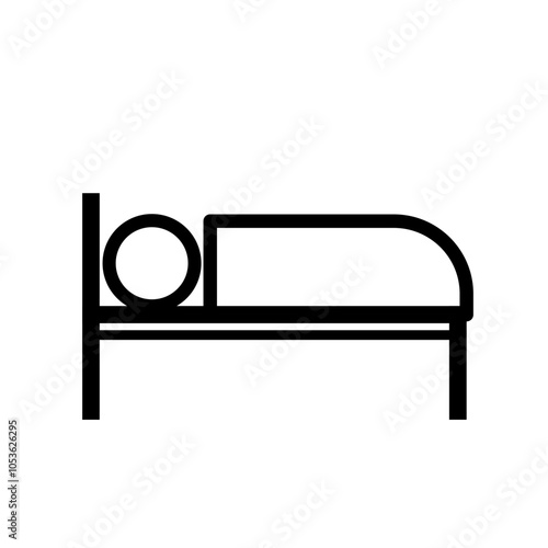 bed, hotel, accommodation - vector icon