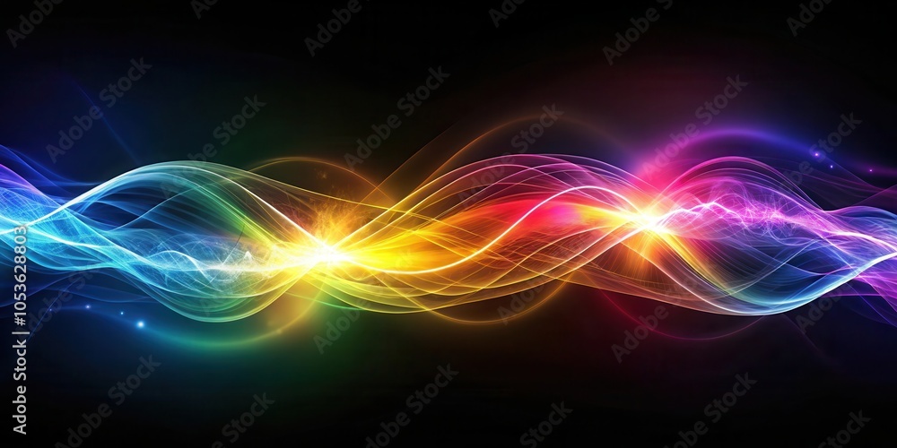 Vibrant abstract light waves and energy flow in dark background art Vibrant abstract light waves and energy flow in dark background art